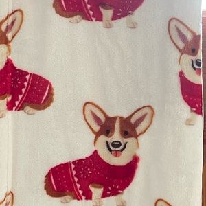 Corgi throw fleece blanket